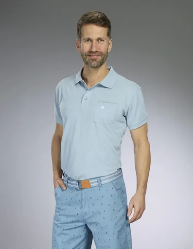 "Polo shirt, light blue, size XL image"