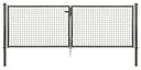 Double gate set with corrugated mesh including posts 3 x 1.5 m anthracite