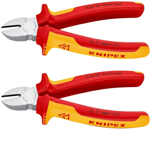 "Side cutters insulated with multi-component covers chrome-plated 180 mm cutting edge with bevel image"