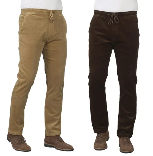 "Pull-on corduroy trousers, color dark brown, size 27 image"