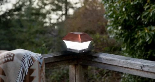 "Solar stainless steel fence post lights image"