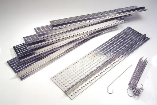"Stainless steel gutter guard 6 plates each 50 cm long/ 15 cm deep image"