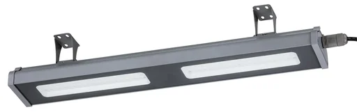 "LED HighBay in linear form offers 100 W, 12400 lm, 5000 K (neutral white) and IP65 protection image"
