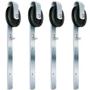 Gate rollers with bracket, 105mm, 4 pieces