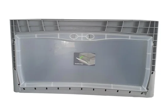 "Euro-standard container, 300 x 400 x 220 mm, grey with transparent removal flap image"