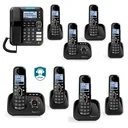 Cordless large button telephone with 2 handsets