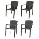 2 x stacking chairs "Getafe" coffee