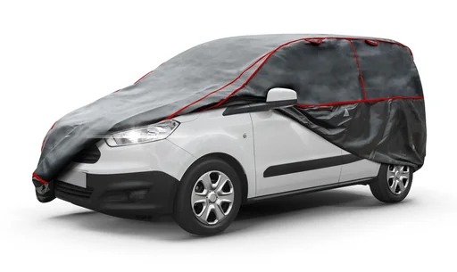"Bus hail protection tarpaulin Premium Hybrid, van hail protection garage size XL image"