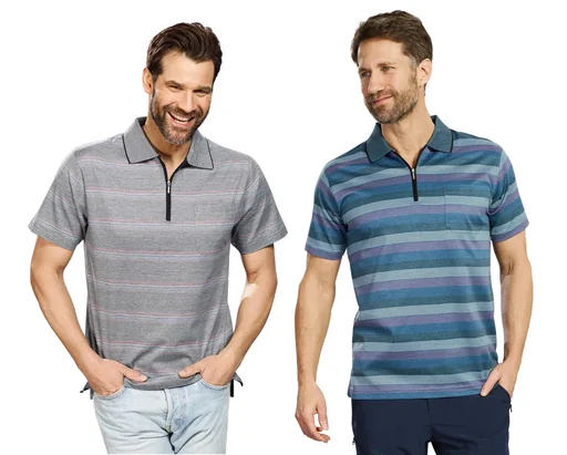 "Polo shirt, blue striped, size M image"
