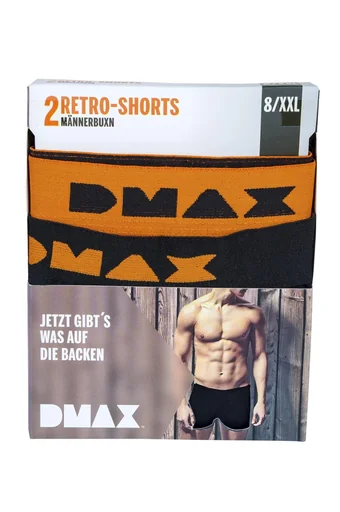 "Retro shorts in a double pack, color black, size XXL image"