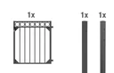 Single gate set Circle, for setting in concrete, anthracite, height 120 cm, width 1 m