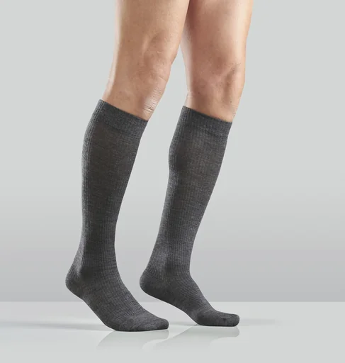 "Support knee socks made of virgin wool, 2 pairs, size 39-41, wool grey image"