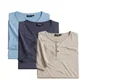 T-shirt with button placket, color grey/melange, size M