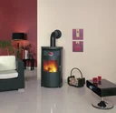 Wood-burning stove - Taifun continuous burning 6 kW - tiles meteor-black
