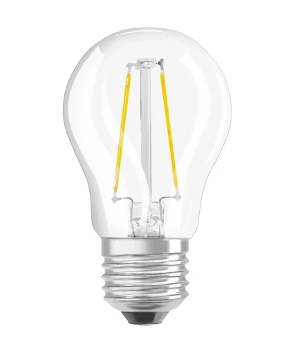 "LED SUPERSTAR FILAMENT drop lamp with 5 watts, E27, warm white, clear, dimmable image"