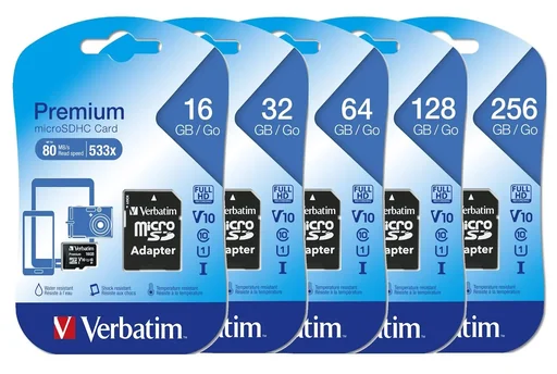 "16 GB microSDHC memory card with SD card adapter, Class 10 image"