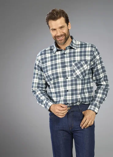 "Checked flannel shirt, length 85cm, size 39/40, color-sorted image"