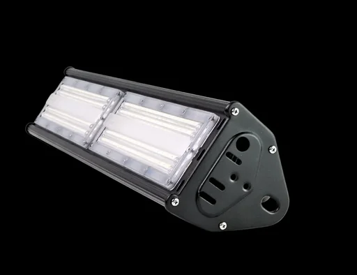 "LED HighBay in linear form offers 100 W, 12000 lm, 5000 K (neutral white), IP65 & ENEC certification image"