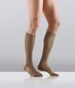 Travel support stockings, microfiber, 2-pack, size XS (34-37), almond
