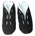 Fur slippers, black, size 39/40