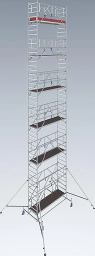 "STABILO mobile scaffolding series 10, bay length 2.50 m, working height approx. 13.40 m image"