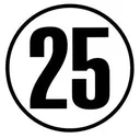 Speed ​​signs: 25 km - 3 pieces in a set
