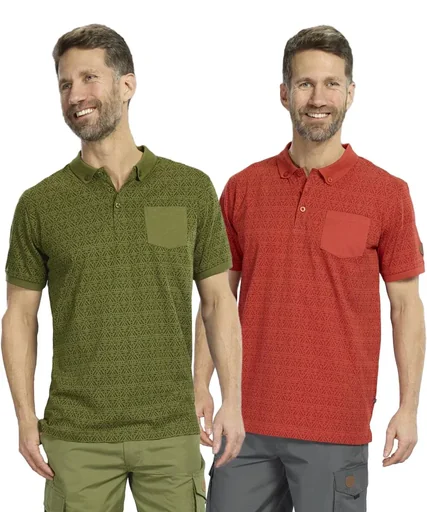 "Patterned polo shirt, color red, size M image"