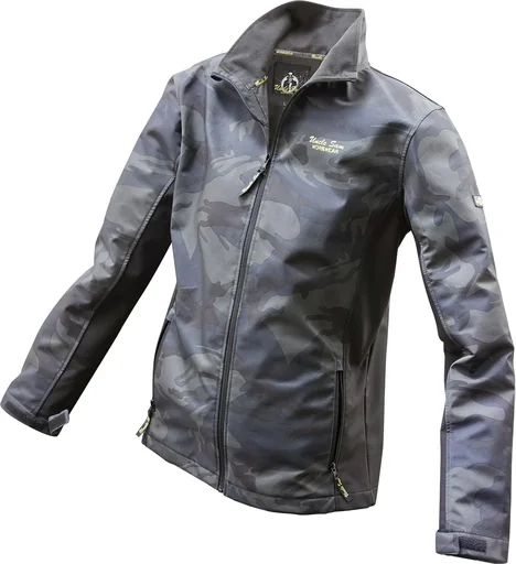 "Softshell jacket, wind and water-repellent, color olive camouflage, size L image"