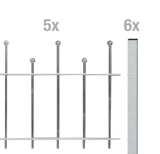"Complete fence set Madrid for screwing on, hot-dip galvanized, height 73.5 cm, length 10 m image"