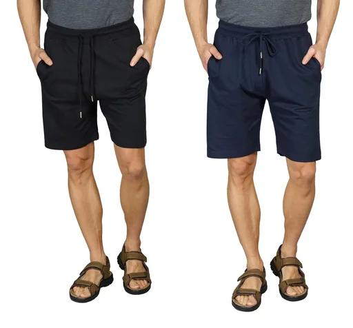 "Shorts with elastic waistband, color navy, size 2XL image"