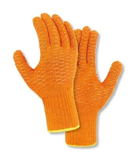"Chunky knit glove CRISS CROSS orange size 10 image"
