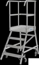 Platform ladder 4 aluminum steps one-sided, mobile