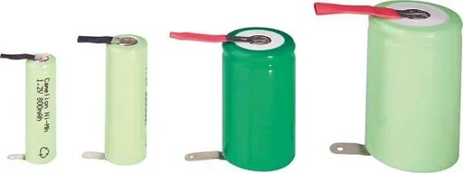 "NiMH battery SUB-C with 1700mAh and Z-soldering lug in plastic casing image"