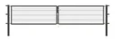 Double gate Flexo with accessories, anthracite, width 400 cm, height 100 cm, PF: 8 x 8 cm