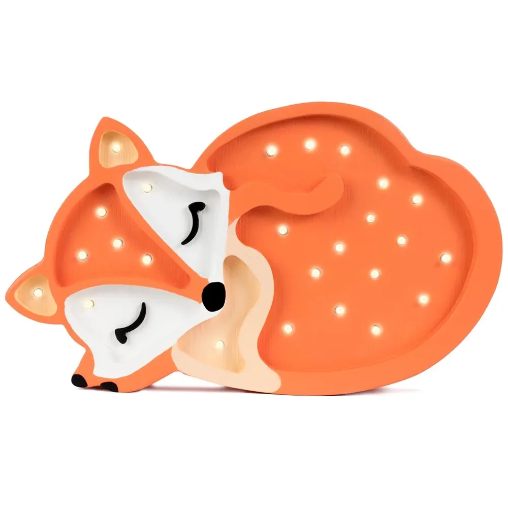 "little lights Led deco kinderlamp vos oranje image"