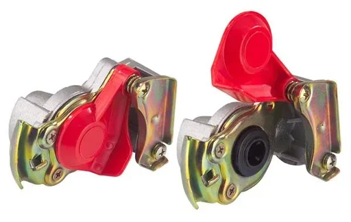 "Coupling head with valve, red, application type: stock image"