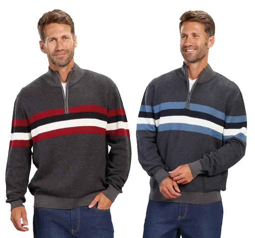 "Sweater with stand-up collar, color blue, size XL image"