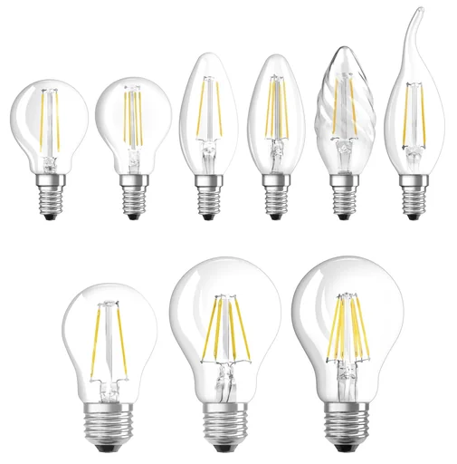 "LED CLASSIC A60 filament lamp with 7 watts, E27, warm white, clear image"