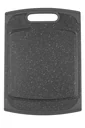 Cutting board with juice groove, in granite look, black, 250 x 140 mm