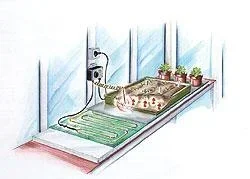 "Heating mat including thermostat, 140 watts, 60 x 120 cm image"