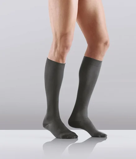 "Travel support stockings, microfiber, pack of 2, size L (41-43), gray image"