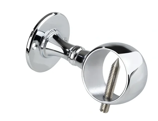 "Cable carrier, chrome-plated, with screw holes including mounting material image"
