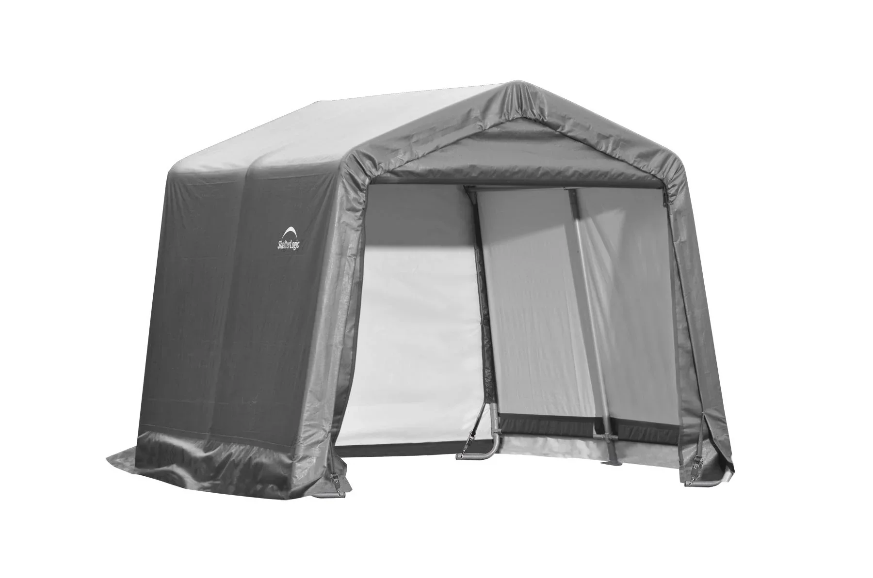 "Foliegereedschapshuis 13,7 m², grijs, 370×370 cm – DuPont stalen frame, weerbestendig image"