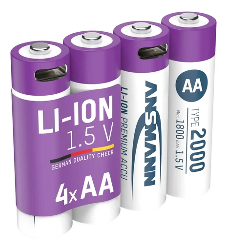 "Lithium-ion Mignon (AA) accu's USB-C - 4 stuks, veiligheidsuitschakeling image"