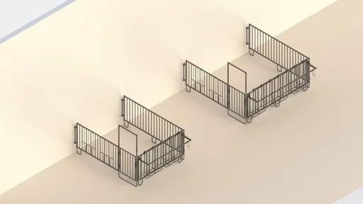 "Modular fence housing, double set for a group of 5 calves image"