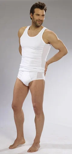 "Undershirt with mesh zones, white, size 6 image"