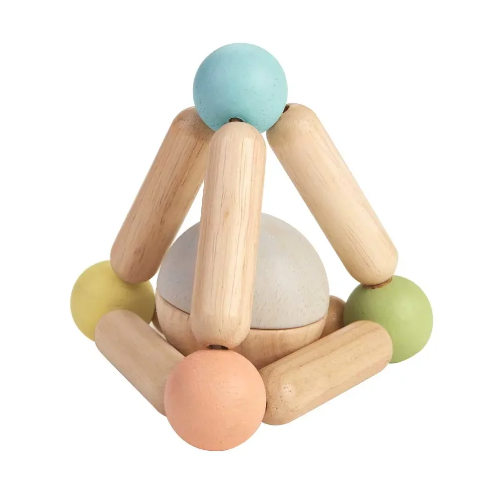 "Plan Toys Baby rammelaar grijpspeelgoed piramide hout pastel image"
