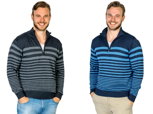 "Sweater, color gray with block stripes, size 3XL image"