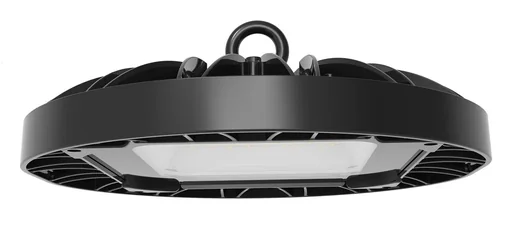 "UFO-shaped LED high bay offers 150 W, 14400 lm, 5000 K (neutral white) and IP65 protection. image"