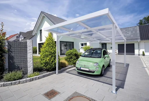 "Carport Premium, white, 3094 x 5620 mm - Klima blue image"